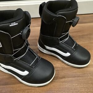 Vans Kids Black and White Snow Boots